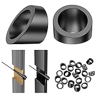 Vista 10 de BLIKA Paquete de 20 arandelas de ángulo negro de identificación de 1/4 pulgadas para barandillas de cable, arandelas biseladas de ángulo negro de 30
