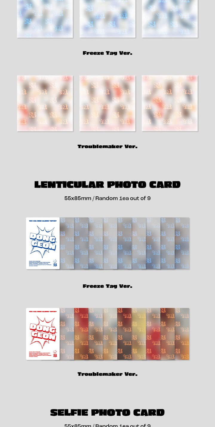 TO1 UP2U 4th MIni Album Contents+CD + Photobook+Sticker+Message Card+Lenticular Card+Selfie+POB + Tracking (zestaw (Freeze Tag + Troublemaker))