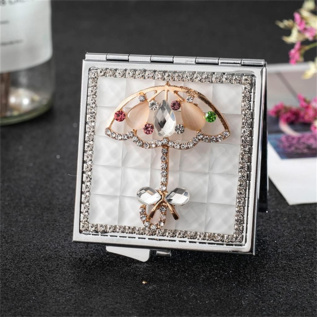 Women's Pocket Makeup Mini 2 Sides Foldable Compact Beauty Can Be Gifted for Girlfriends(E)