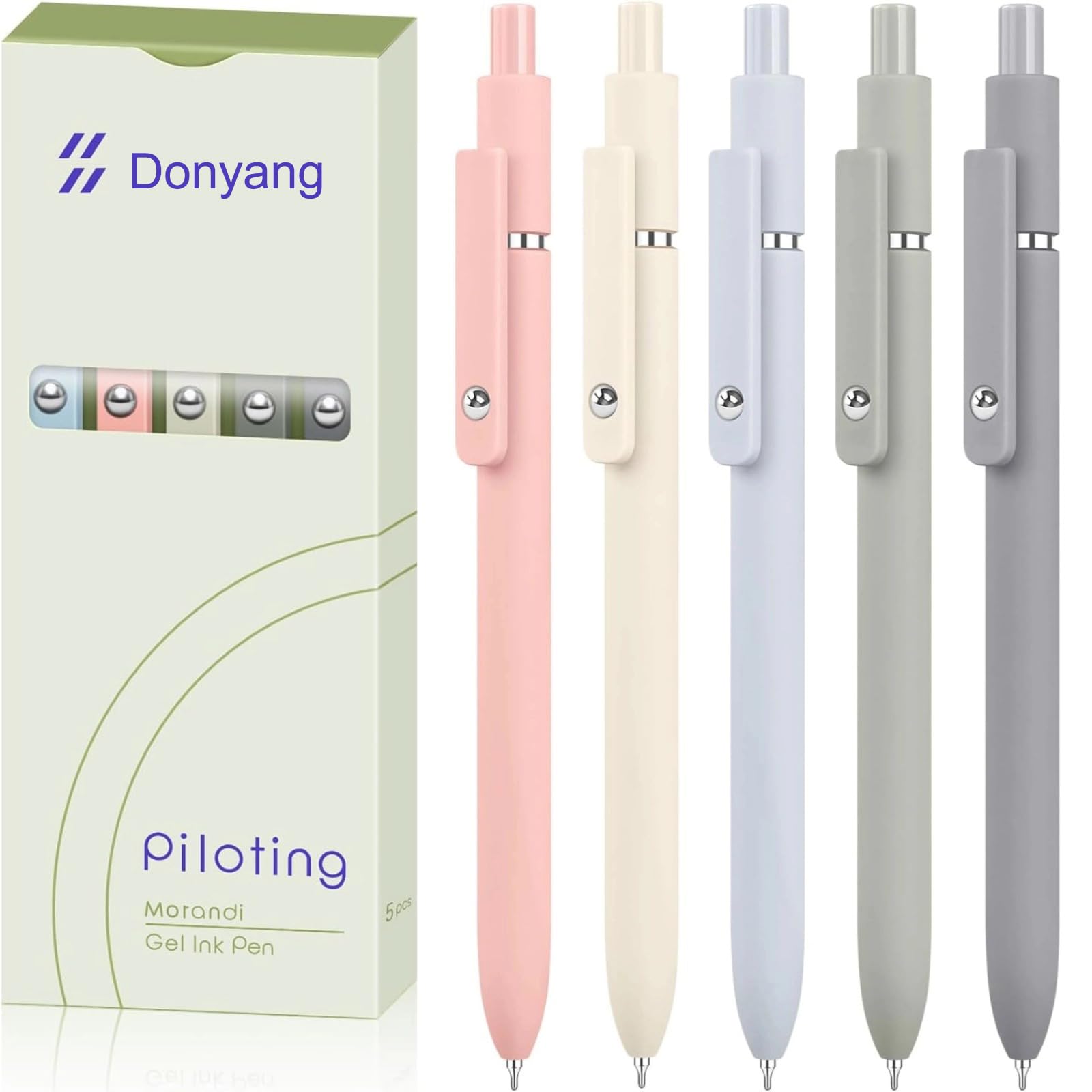 Gel Pens, 5pcs 0.5mm Cute Black Ink Fine Point Pens With Smooth Writing