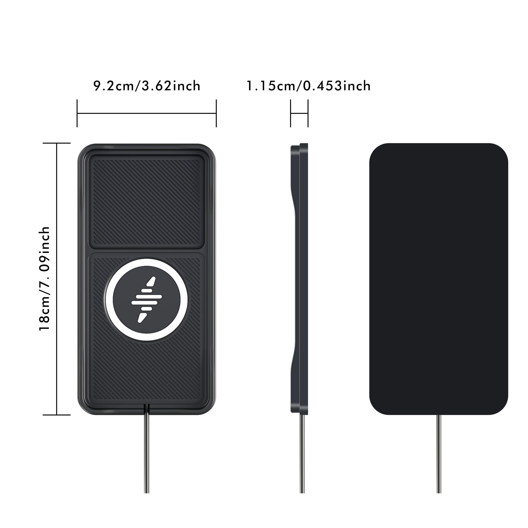 Caricabatterie wireless da auto, antiscivolo, 15 W, caricabatterie rapido per iPhone 16/15/14/13/12 Pro Max, Samsung S23 S22 S20 per Android, cavo da 30 cm