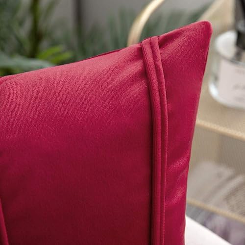 Miniatura 2 de Woaboy Paquete de 2 fundas de almohada decorativas de terciopelo a rayas rojas navideñas, modernas, mantas decorativas para sofá, cuadradas, suaves