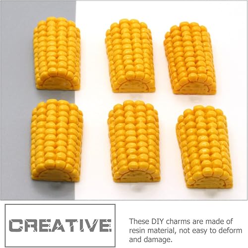 Miniatura 6 de YARNOW 20 piezas de rebanadas de maíz artificiales, pequeños adornos de imitación de corte de maíz de 0.73 x 1.1 pulgadas, adornos de mazorca de