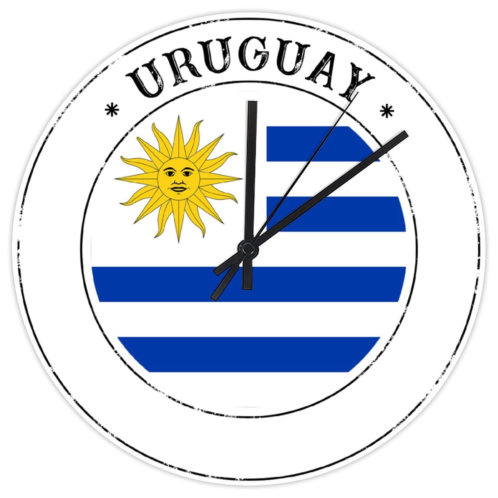 Horloge murale Uruguay rustique en PVC de 30,5 cm silencieuse