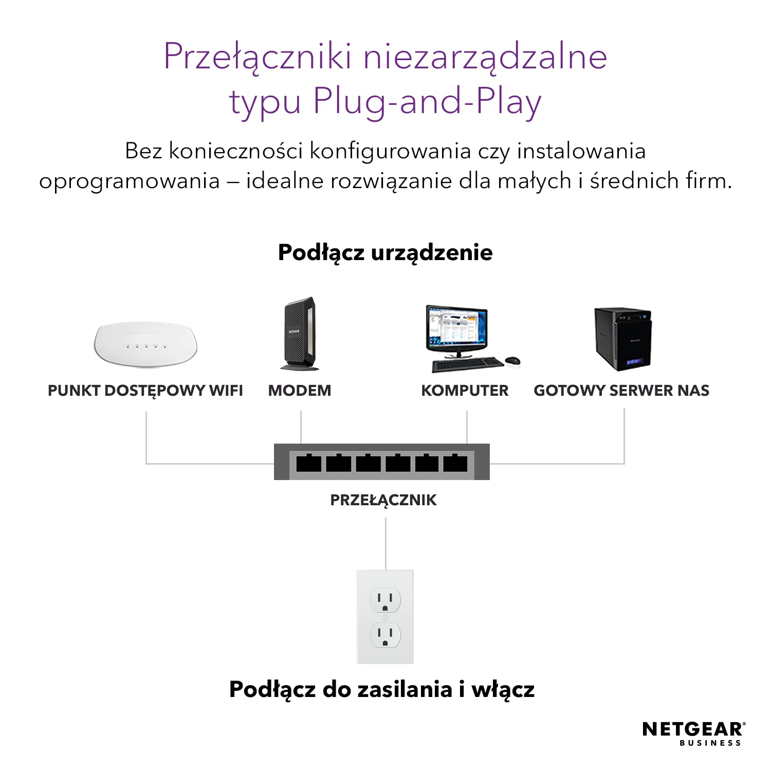 NETGEAR Przełącznik sieciowy GS108GE 8-portowy (gigabitowy Plug-and-Play, LAN, koncentrator Ethernet, metalowa obudowa bez wentylatora, ProSAFE), niebieski