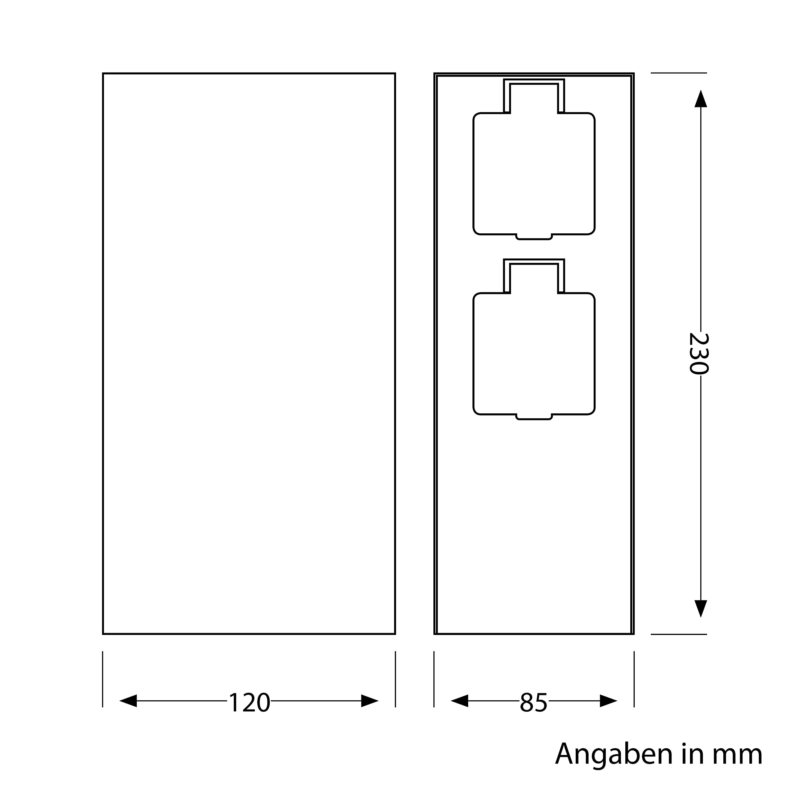ledscom.de Garten Steckdosensäule POMI für außen, IP44, Smart Home, WLAN, Alexa, 3-Fach, Edelstahl, schwarz, eckig, 23 cm