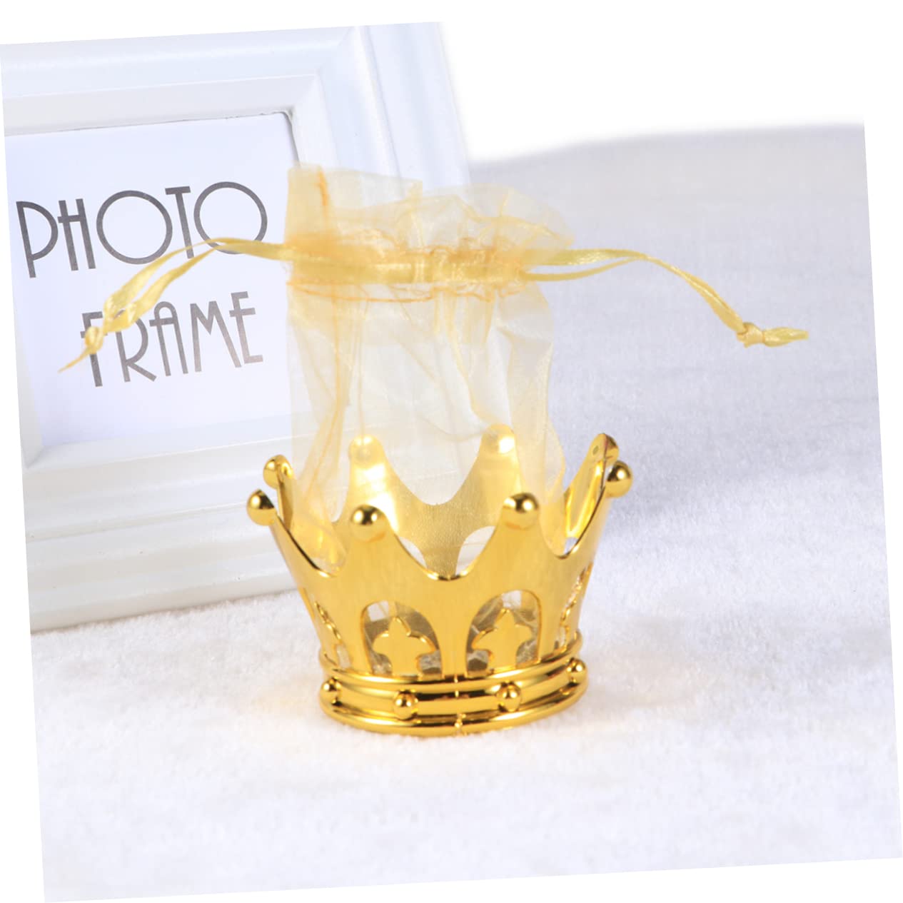 24 Stück kleine Tüten Geburtstag Gastgeschenke Party befüllbar Gold mit Beutel befüllbare Goldkrone mit Beutel Hochzeit Süßigkeiten Gastgeschenke Mini-Tasche Braut Prinzessin / 1895