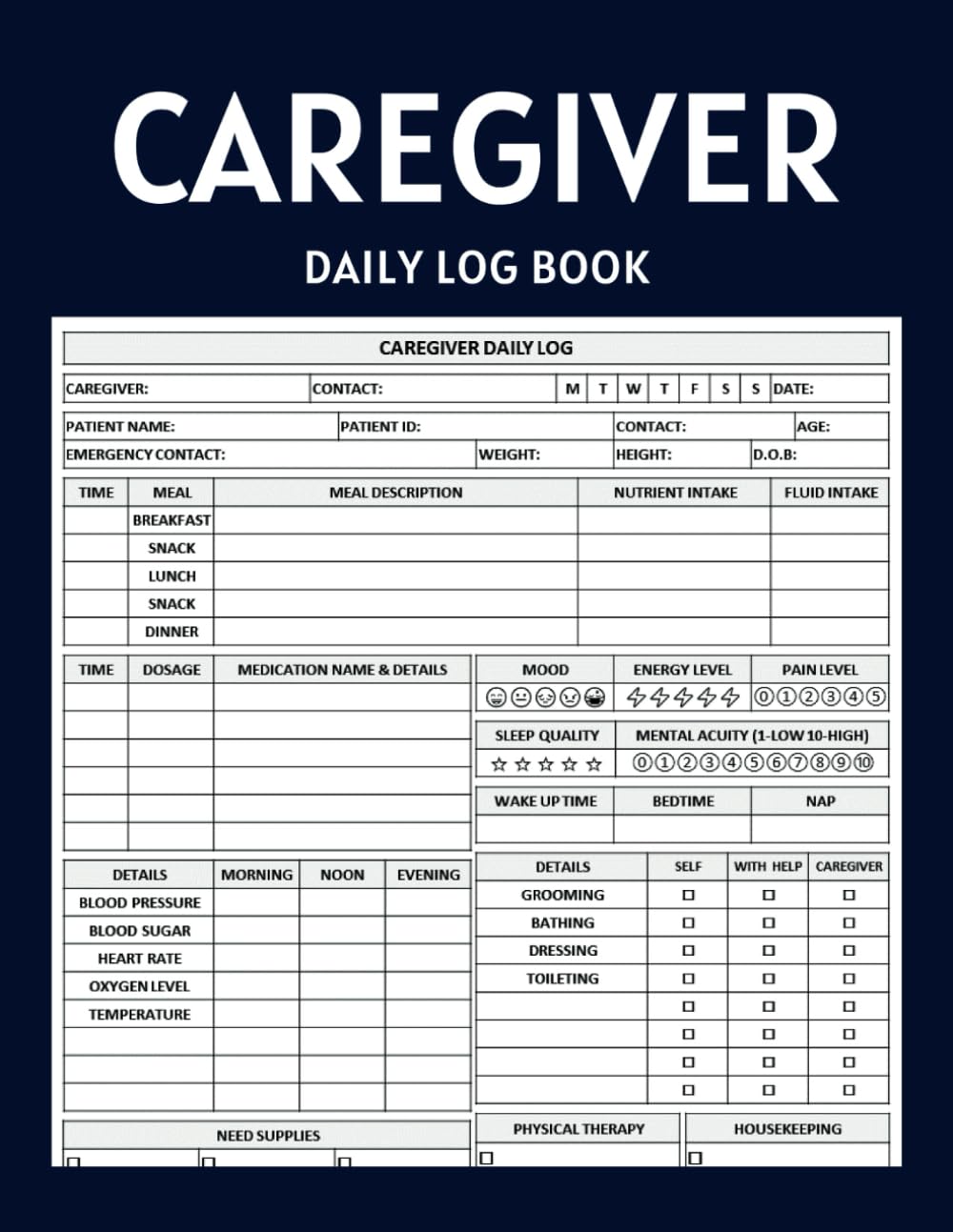 caregiver-daily-log-book-multiple-patient-care-report-sheet-notebook-for-seniors-and-elderly-timeless-simple-press-amazon-com-books for Free Printable Caregiver Daily Checklist Elderly Caregiver Daily Log Book: Multiple Patient Care Report Sheet Notebook for Seniors and Elderly: Timeless Simple Press: Amazon.com: Books for Free Printable Caregiver Daily Checklist Elderly