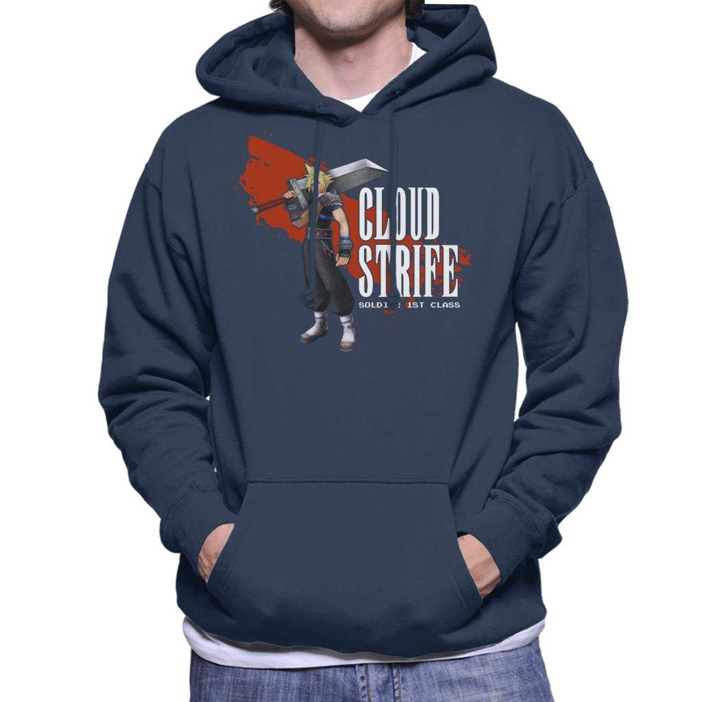 Cloud Strife Soldier First Class Final Fantasy VII Men's Hooded Sweatshirt Navy Blue