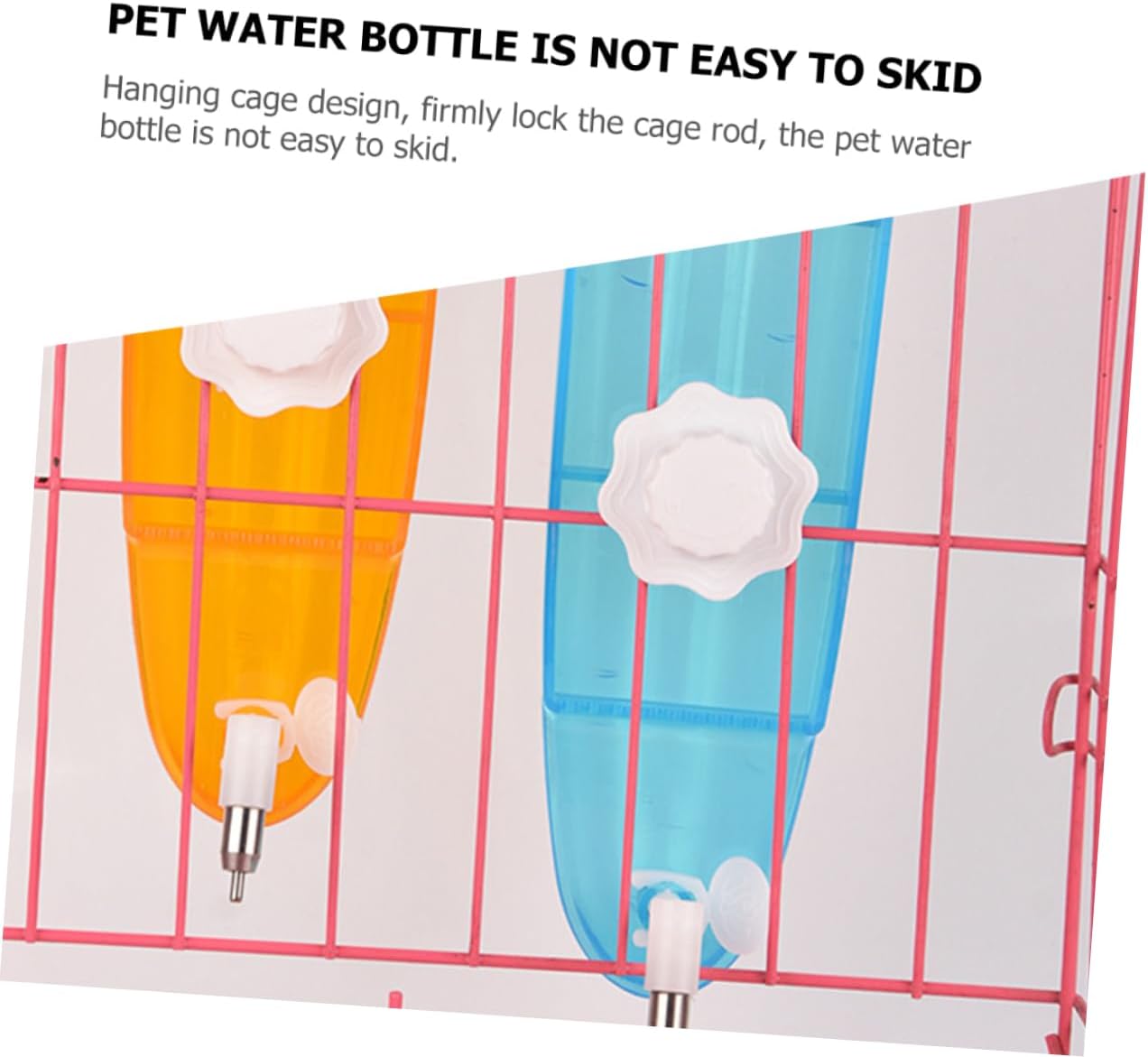 Attach Carrot-Shaped Pet Water Feeder for Guinea Pigs Chinchillas Non- Hanging Water Dispenser for Drinking for Animal Cages