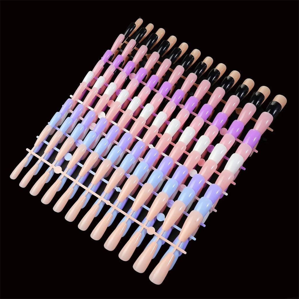 Colorful Multicolor False Nails Long Full Cover Pressed Acrylic Hop Ten Nail Tools