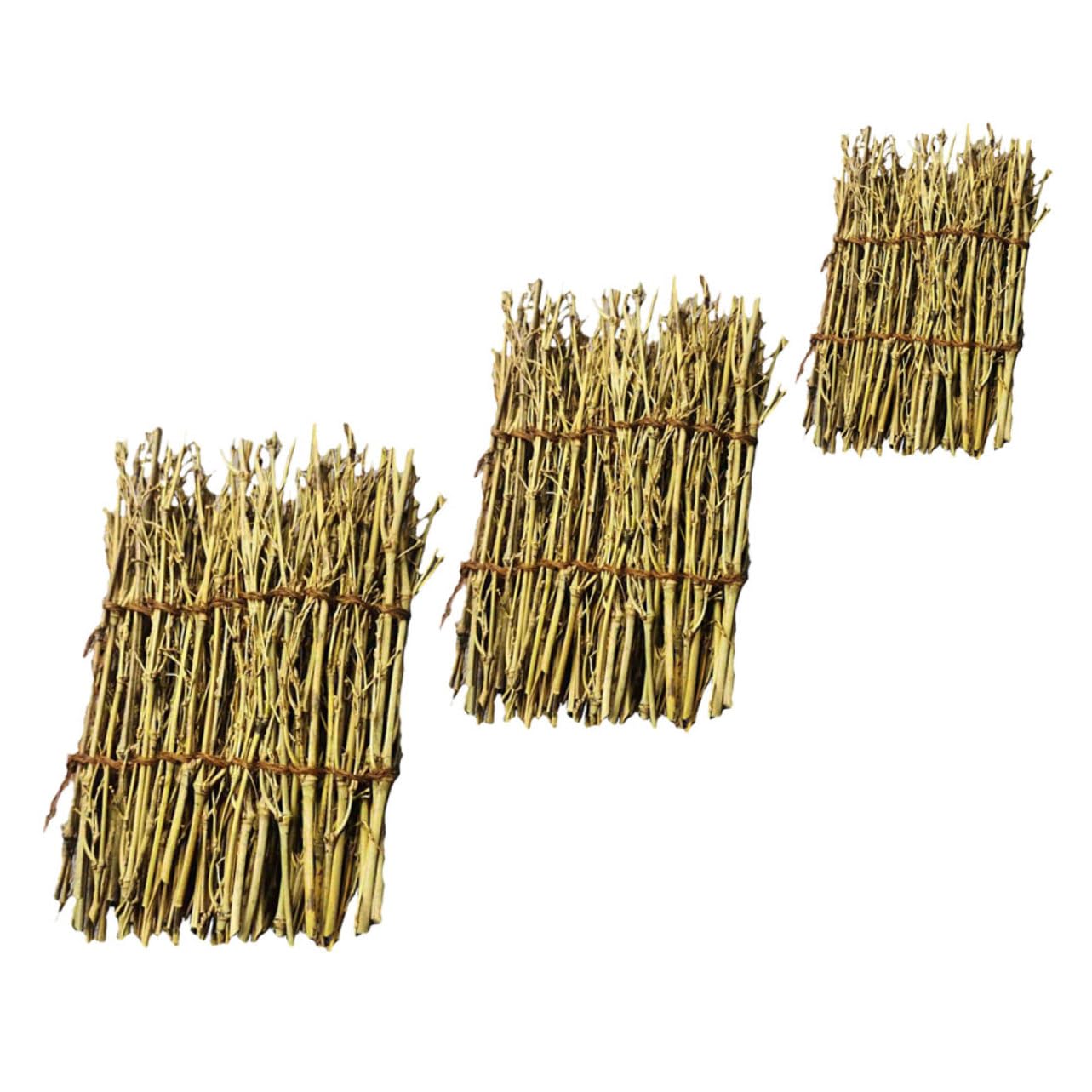 GRIRIW 3pcs Fence Tray Japanese Fence Decoration Fence Tray Sushi Serving Plate Sushi Mat Japanese Decor Japanese Tabletop Decoration Straw Sushi Palte Sashimi Plate Sashimi Dish