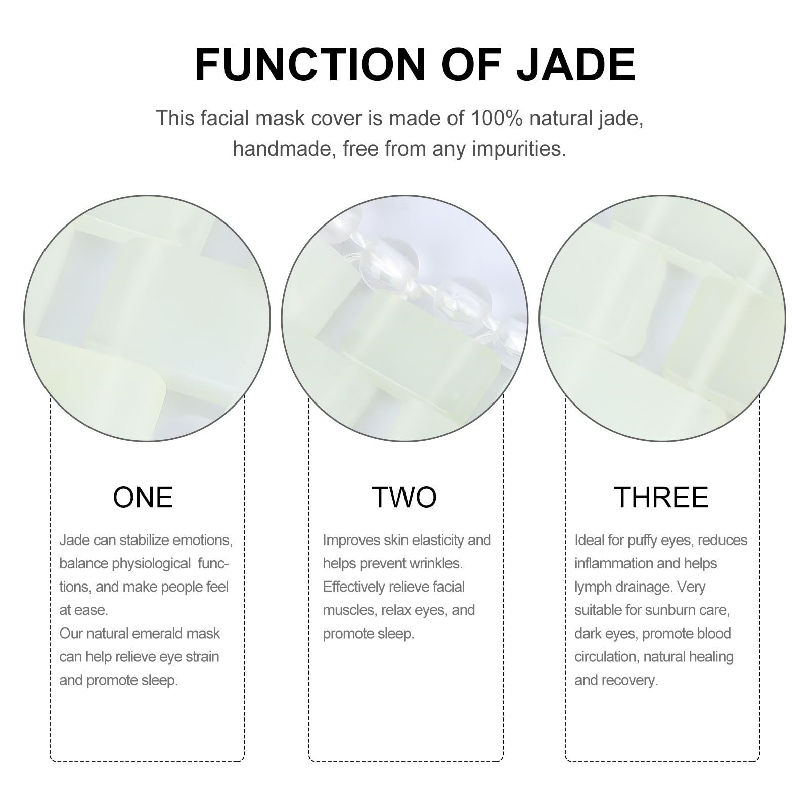 Ciieeo Maschera Viso in Jade, per Massaggio, Verde, per Sollievo da Bruxismo e Terapia, Uso Domestico e Primo Soccorso