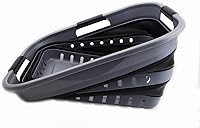 Vista 3 de SAMMART Juego de 2-30L (8 galones) cesta plegable de plástico para la ropa sucia – Contenedor/organizador plegable – Tina de lavado portátil