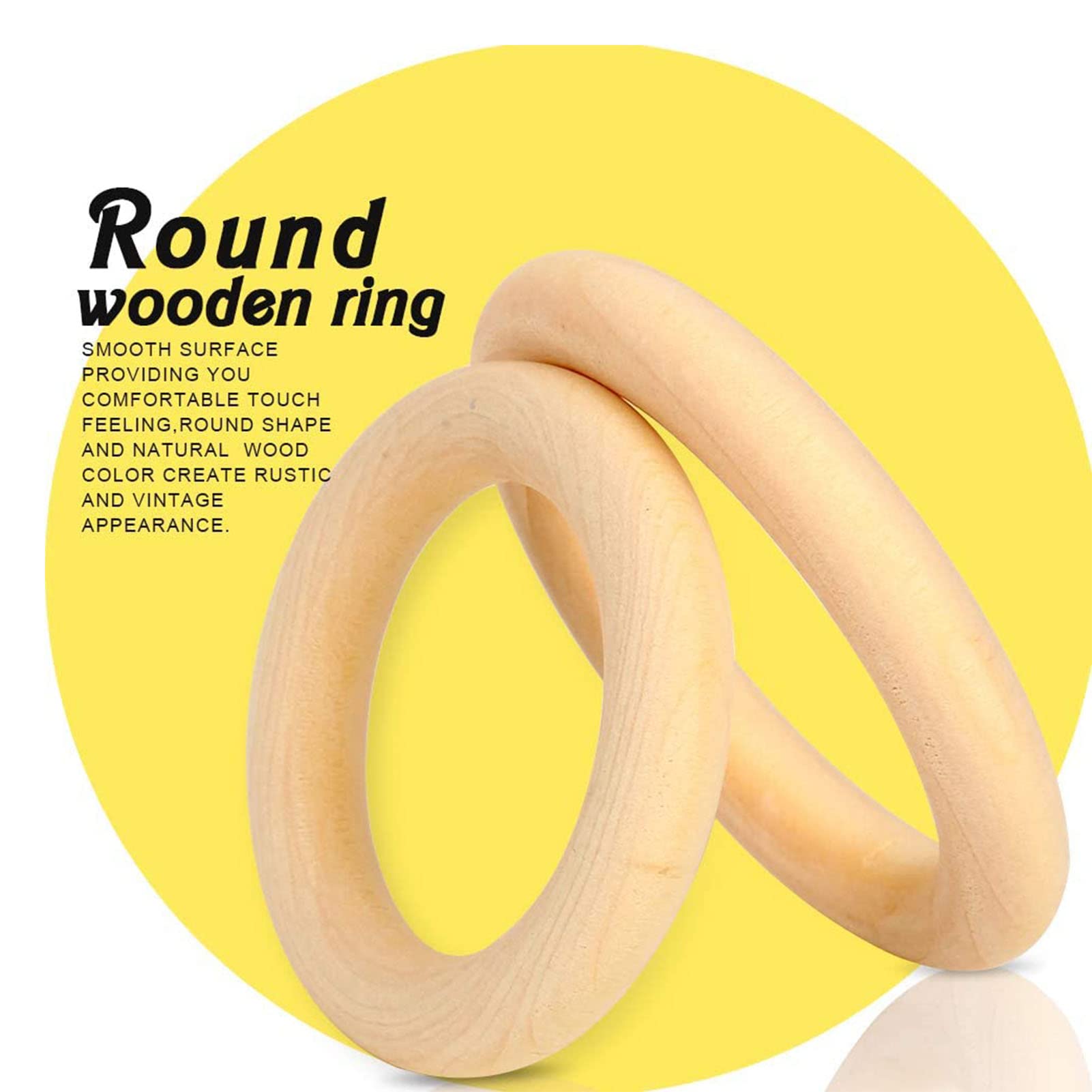 30 Prozent Buchenholzholzringe, unvollendete Ringe, Kreisringanhänger für Schmuckherstellung Handwende Makrameen Vorräte (6cm)