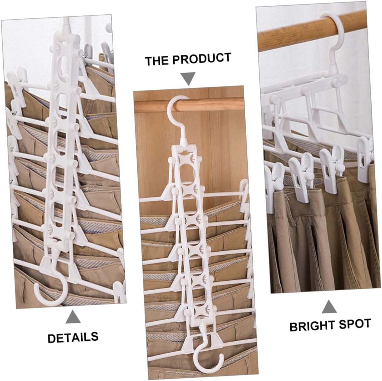 Cabilock 1pc Pant Hangers Clips Pants Hangers Portable Drying Rack Trouser Rack