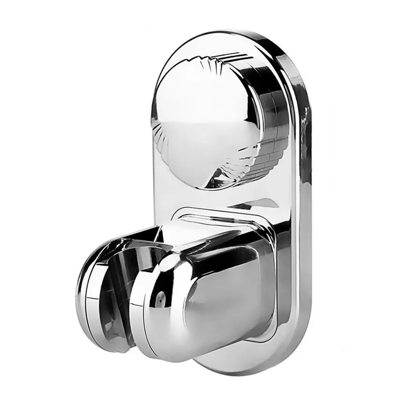 Wenyog Silver Shower Holder Bracket 5 Mode Angle Adjustable Shower Head Holder Super Power Vacuum Suction Cup Handheld Shower Bracket Wall Mount Showerhead Holder