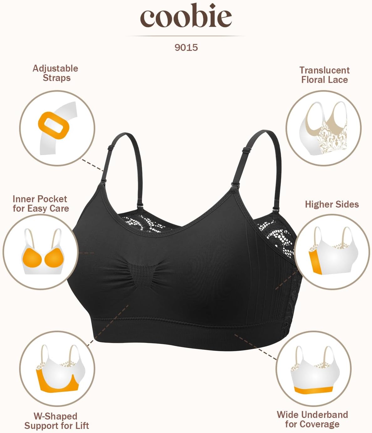 Coobie Lace Back Seamless Bra - Image 5