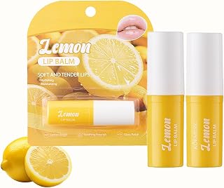 Lemon Lip Balm for Dry & Chapped Lips — Natural Hydrating & Repairing Formula — Moisturizes, Soothes, & Gently Exfoliates for Soft Lips — Long-Lasting, Travel-Friendly Tubes (3 Count)