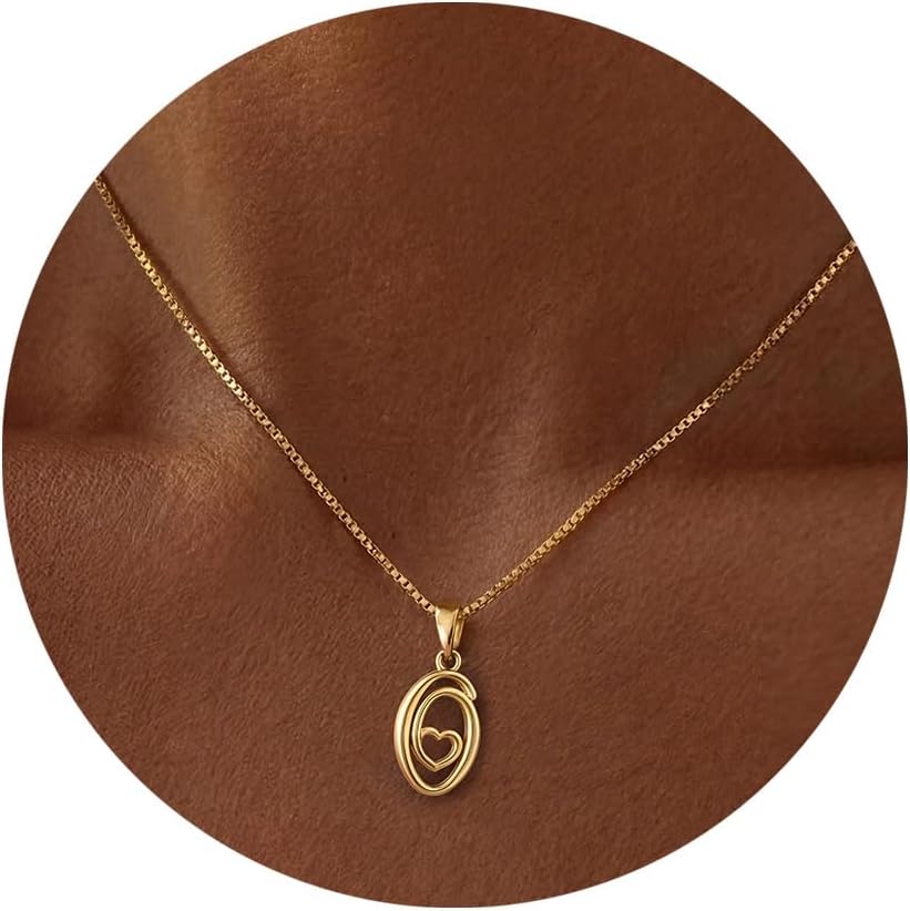 Initial Necklaces for Women，A-Z Letter Pendant Necklace