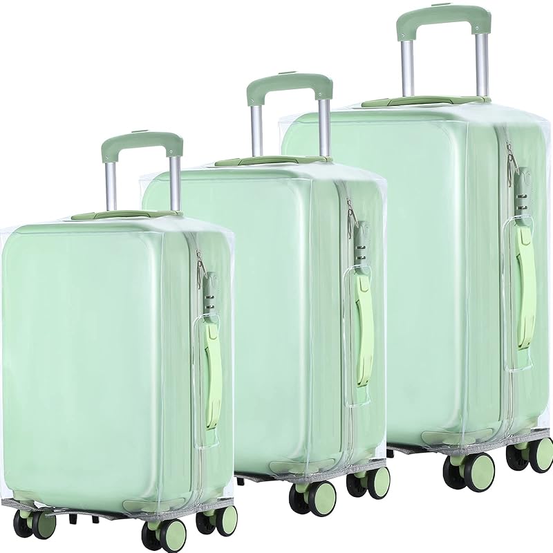 review Luggage Cover Clear PVC Suitcase Covers for Luggage Protector Set 3 Sizes 20inch 24inch 28inch