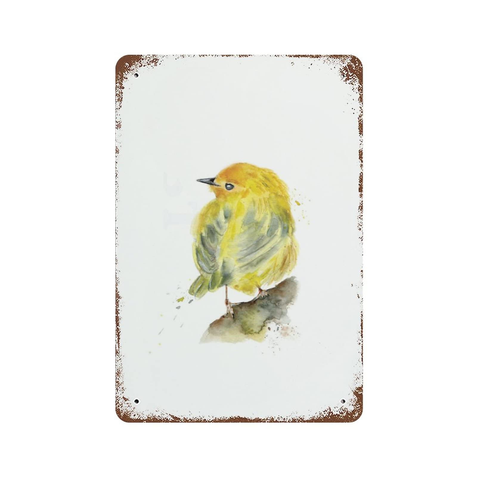 rayprint Little Golden Bird Metal Tin Signs- Exquisite Wall Art Decor Inspirational Gift Positive Affirmations Hanging Metal Tin Signs for Office Classroom Home Living Room Bedroom Wall Decor 8"x12"