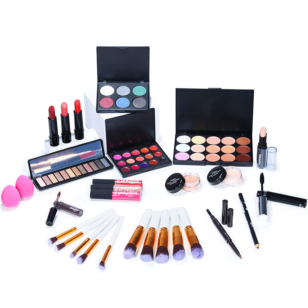 All in One Multipurpose Makeup Kit for Women Full Kit, Beauty Kit Include Lipstick Set Eye Shadow Eyebrow Pencil Lip Gloss Cosmetic Brush Eye Makeup(20 Pcs)(993A4LV6O12NG1150X3Q1PQ8)