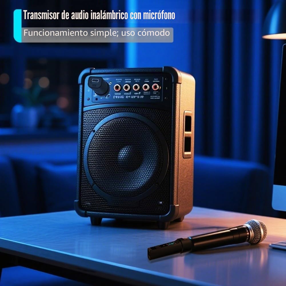 Sistema de micrófono transmisor y receptor XLR, sistema de micrófono inalámbrico UHF, 510-590 MHz, para live, mezclador de audio, sistema PA (uno a uno)