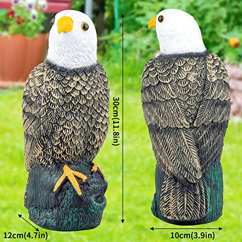 Owl Decoy To Scare Birds Away,Bird Rabbits Deterrent Devices Outdoor,Plastic Fake Bald Eagle For Outdoors,Bird Scare Devices,Eagle Garden Decor,Moving Eagle Statue To Scare Squirrels Away For Garden #TOP6