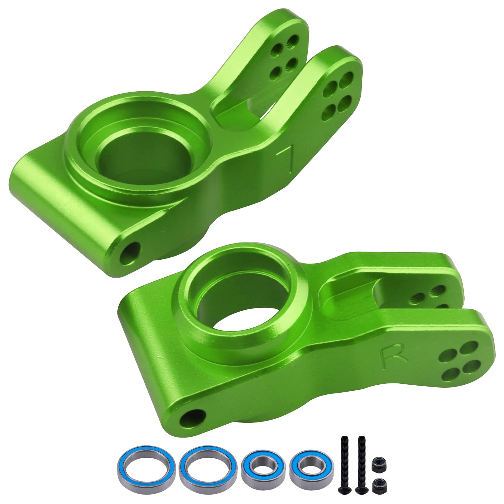 GoHobby Aluminum Rear Hubs Stub Axle Carriers Knuckles for 1/8 ARRMA Typhon Talion 6S, 1/7 Infraction Limitless Mojave 6S BLX Upgrades, Replaces AR330193 (Green)