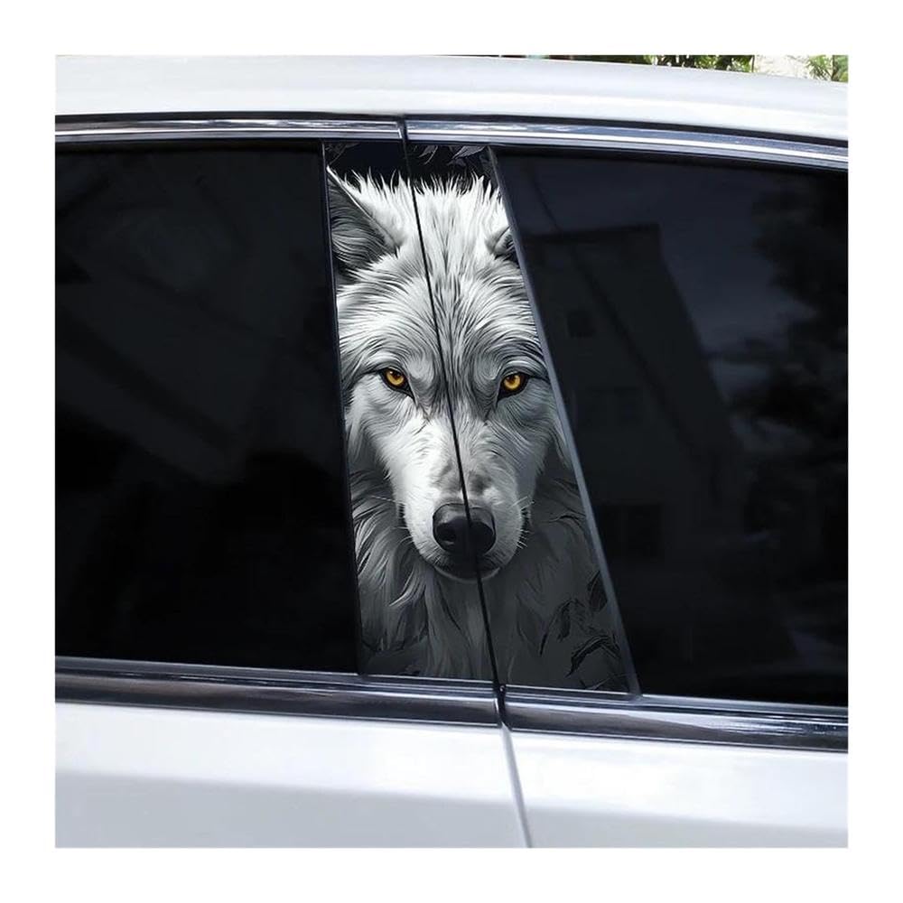 Body Parts 2pcs Wolf Eyes Animal Car B-Pillar Waterproof Sticker Covering Scratched(K)