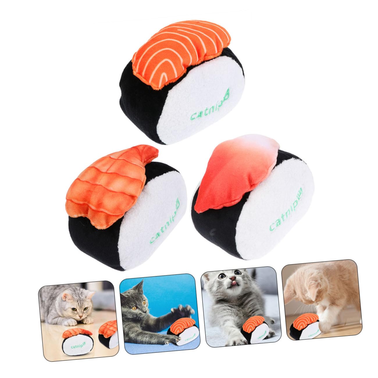 POPETPOP 6 STK Katzen-Sushi-Spielzeug Haustier Geburtstag Der Katze Beißspielzeug Für Katzen Interaktives Spielzeug Backenzahnspielzeug Für Hunde DIY Minze -Teaser Plüsch