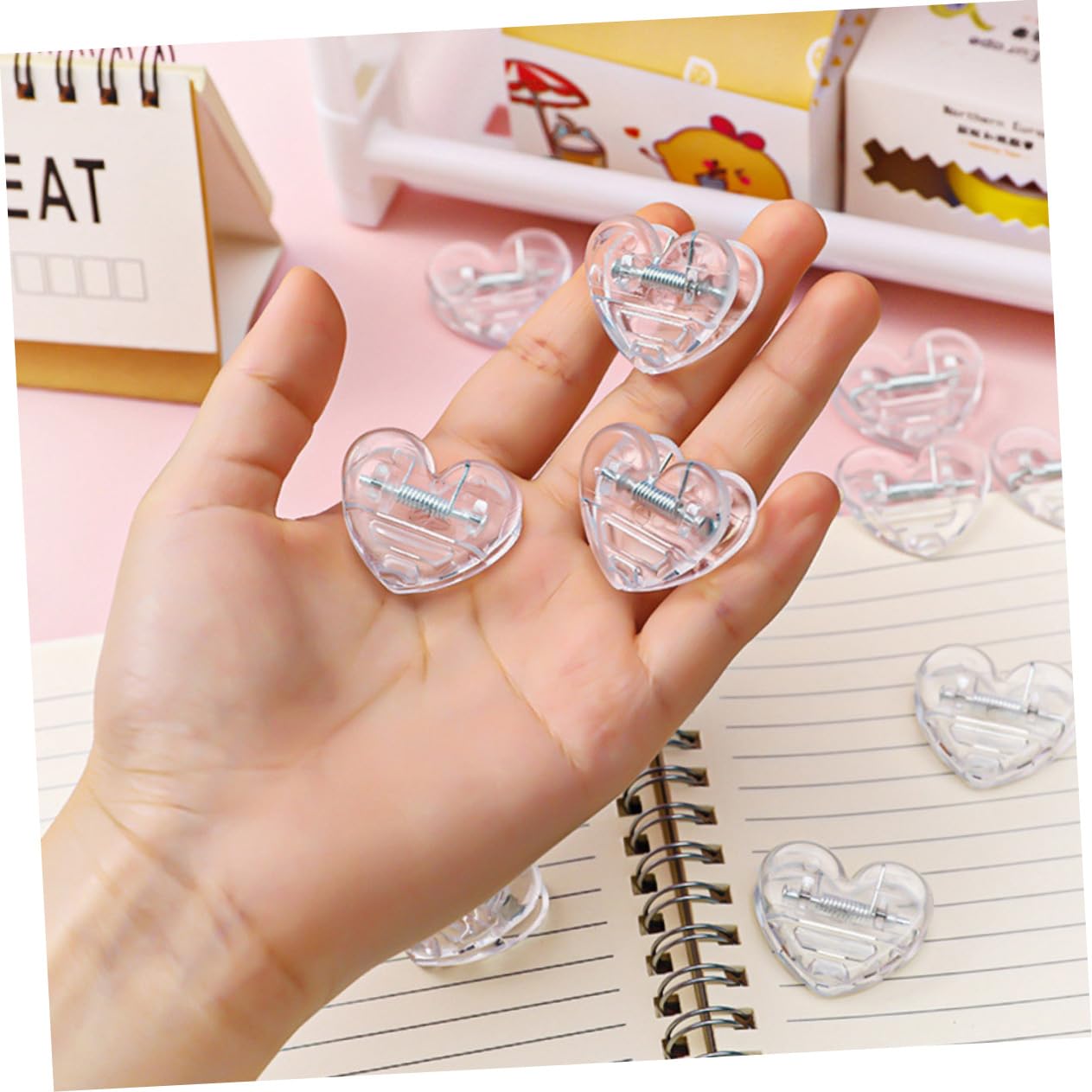 LALAFINA 160pezzi Clip Trasparenti Adorabili Fermagli per Documenti Decorazioni Natalizie e Accessori
