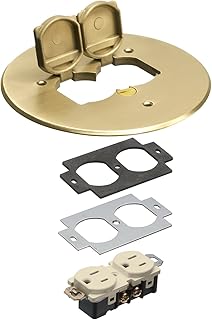 Arlington Industries - FLB6230MB - Floor Box Cover Kit, Flip Lid/Duplex Receptacle, 6 in. Dia, Brass