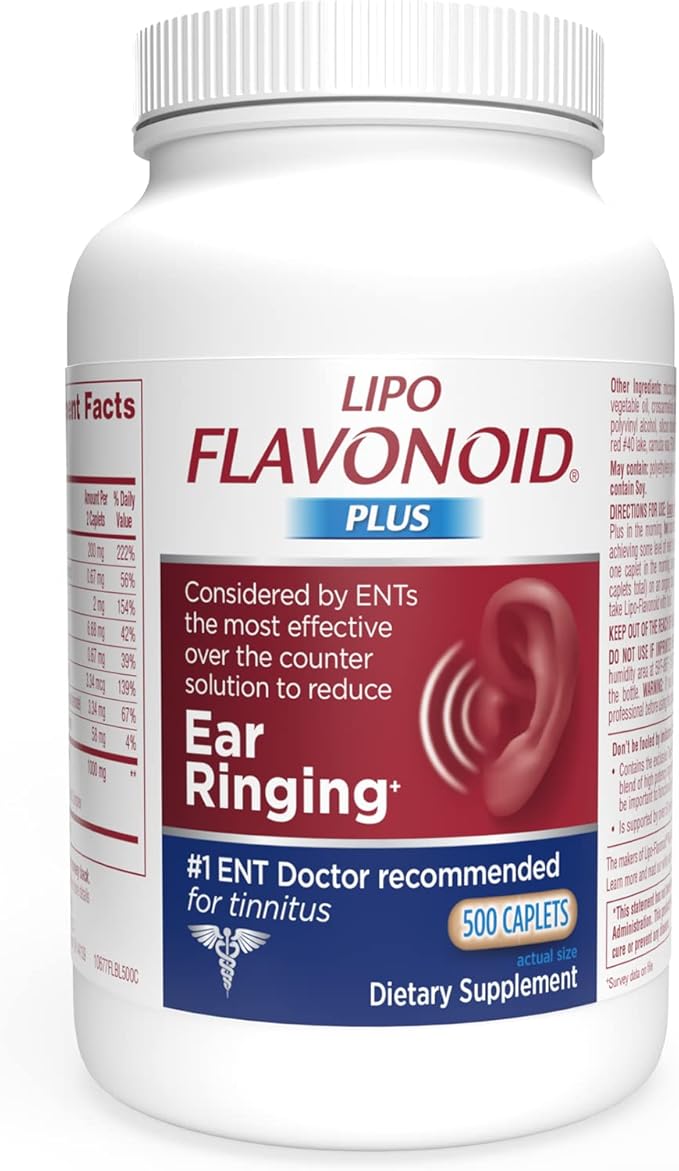 LipoFlavonoid Plus Ear Health Supplement Caplets, Most Effective Over
