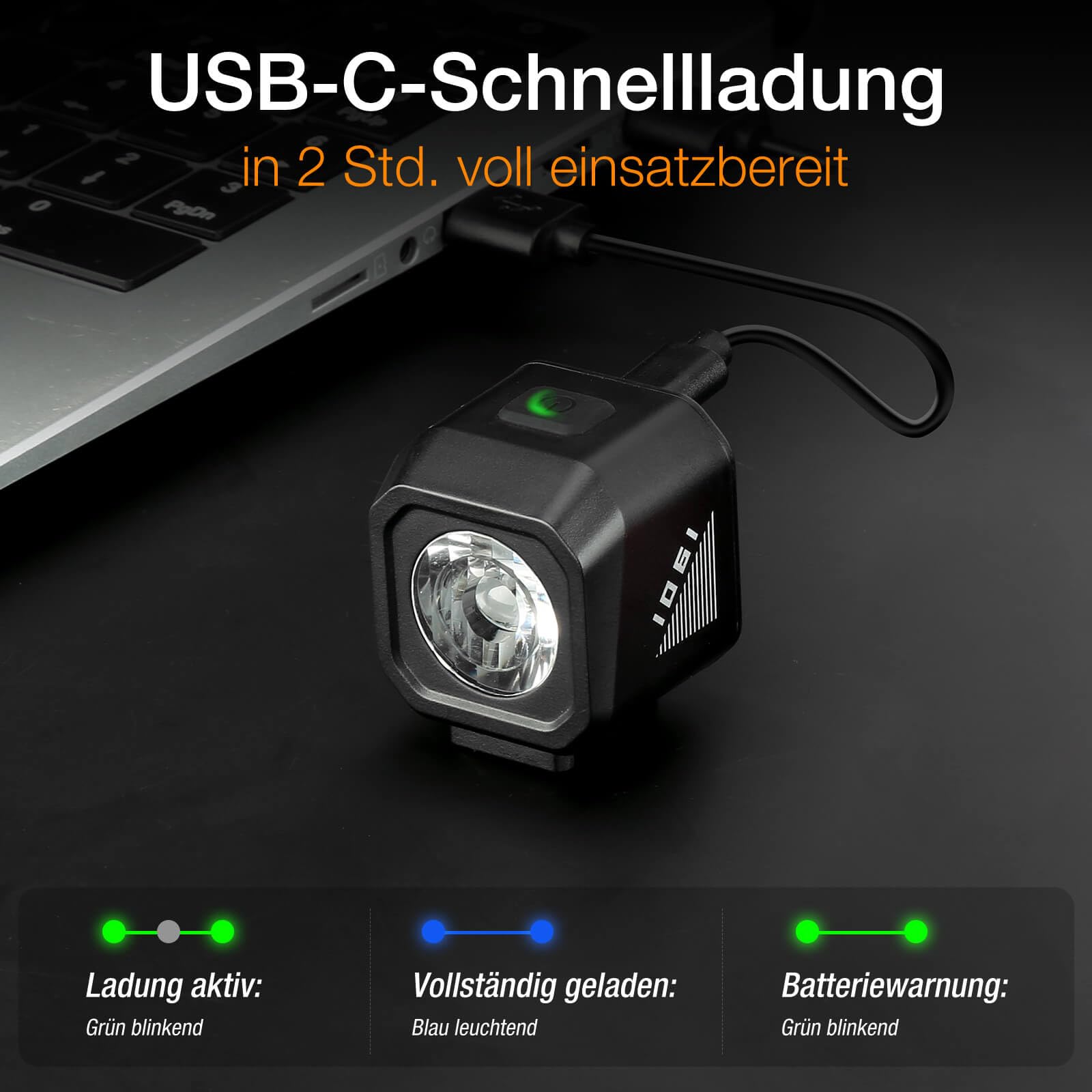 Tavaler Éclairage de vélo avant USB-C rechargeable | Lampe de vélo avant avec batterie | Étanche IPX5 Éclairage de vélo avant LED | Éclairage avant de vélo pour vélo de course, vélo électrique, VTT