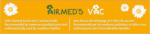 Miniatura 10 de Aspirador nasal Airmed's Vac para bebé. Probado clínicamente, seguro y suave. Succionador de nariz para bebé con 2 cabezales de succión y cepillo de