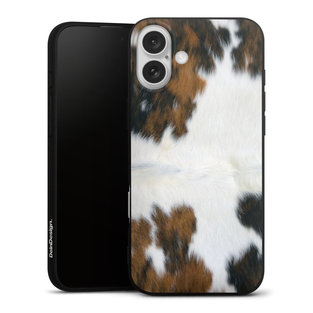 Coque silicone iPhone 16 Plus DeinDesign premium effet fourrure vache - 2