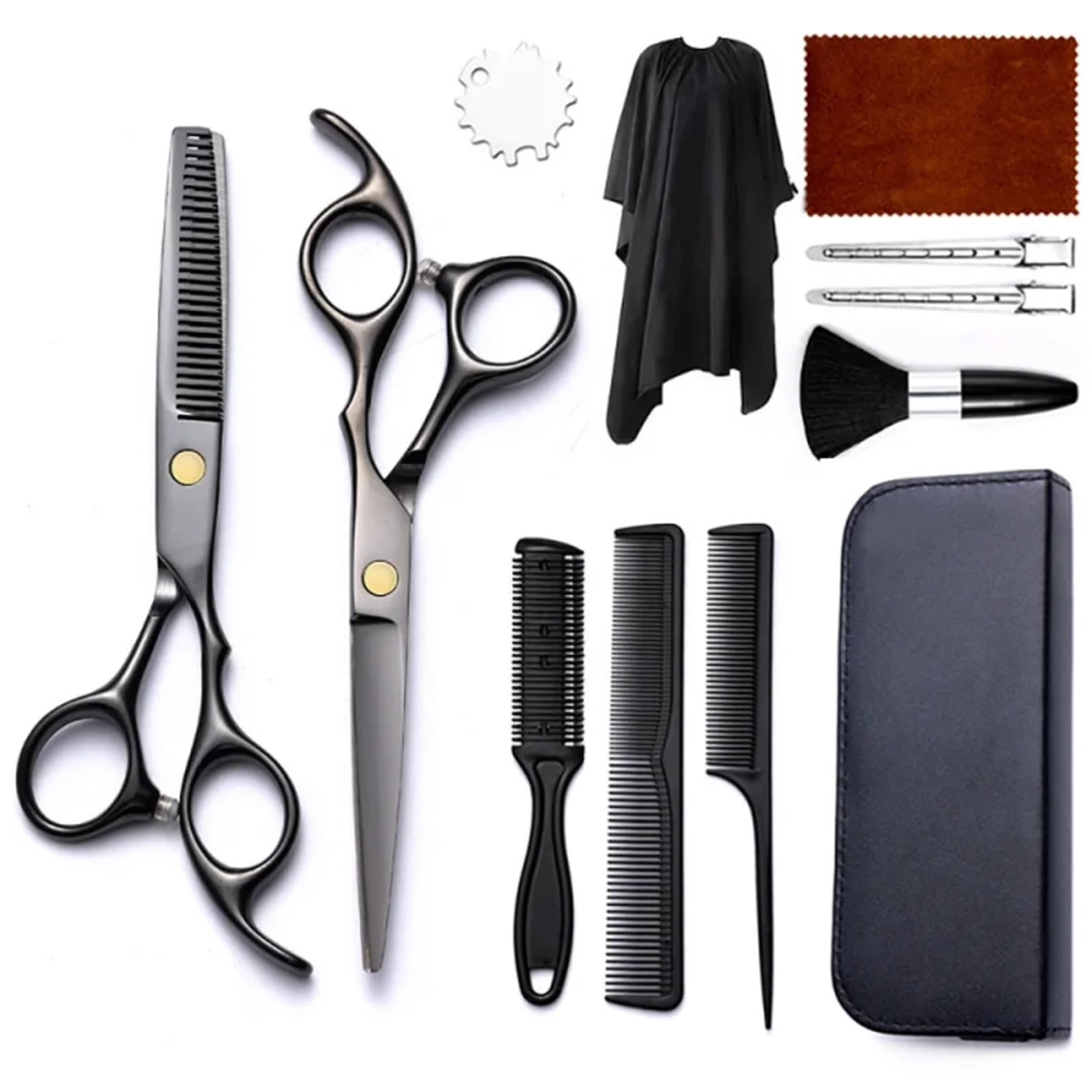 Tijeras Peluqueria Tijeras profesionales de peluquería, tijeras planas y dentadas, entresacar, domésticas, traje(Color 24)