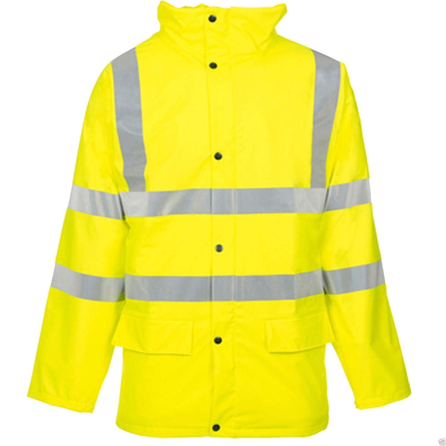 Shop Online HI Vis Viz Visibility Parka Jacket Security Work Two 2 Tone Waterproof Coat (Yellow, M)