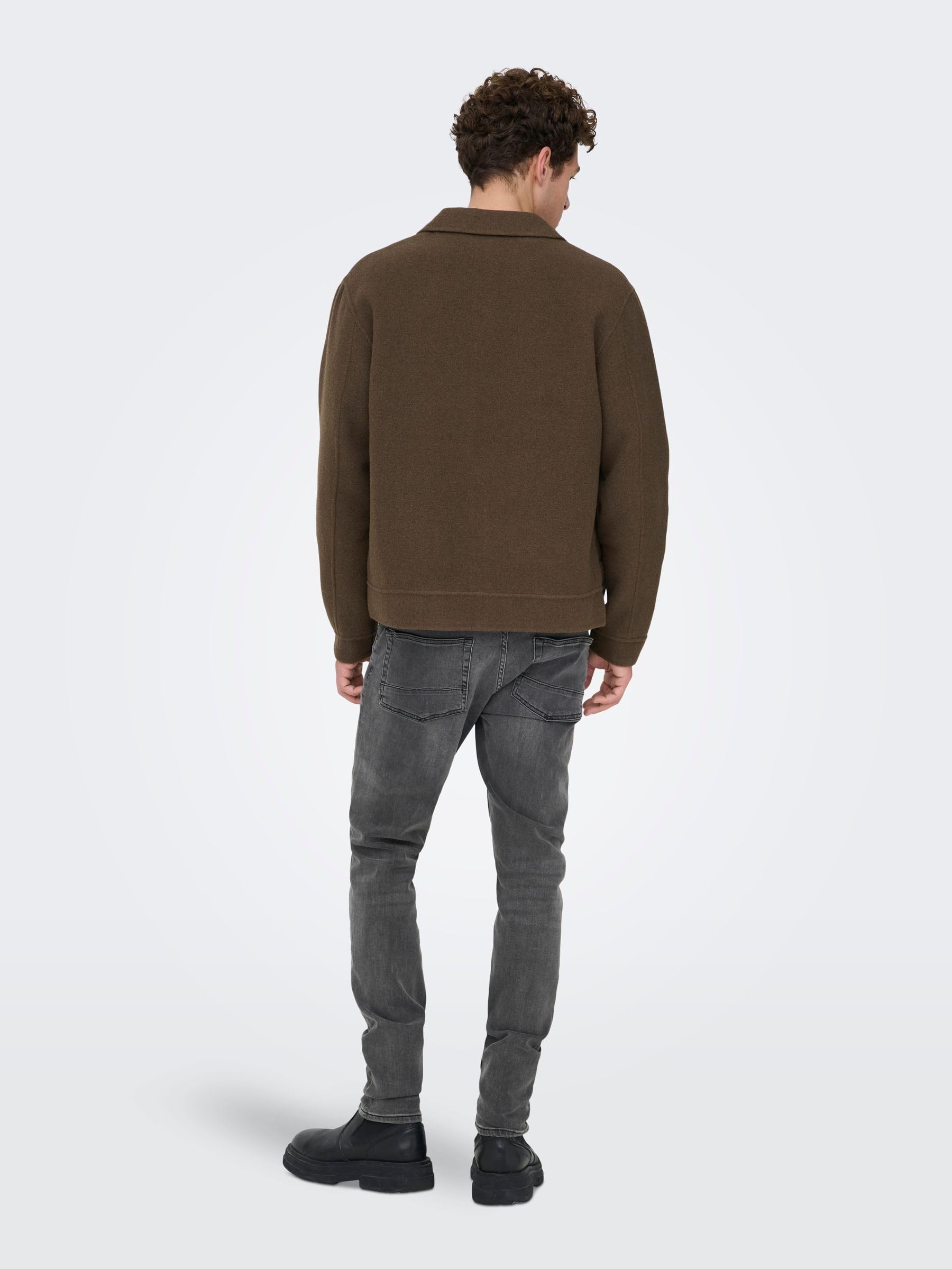 Only & Sons Uomo O&S Slim Fit Pantaloni Jeans Basic Denim ONSWARP Elasticizzato Pantaloni A Svasati