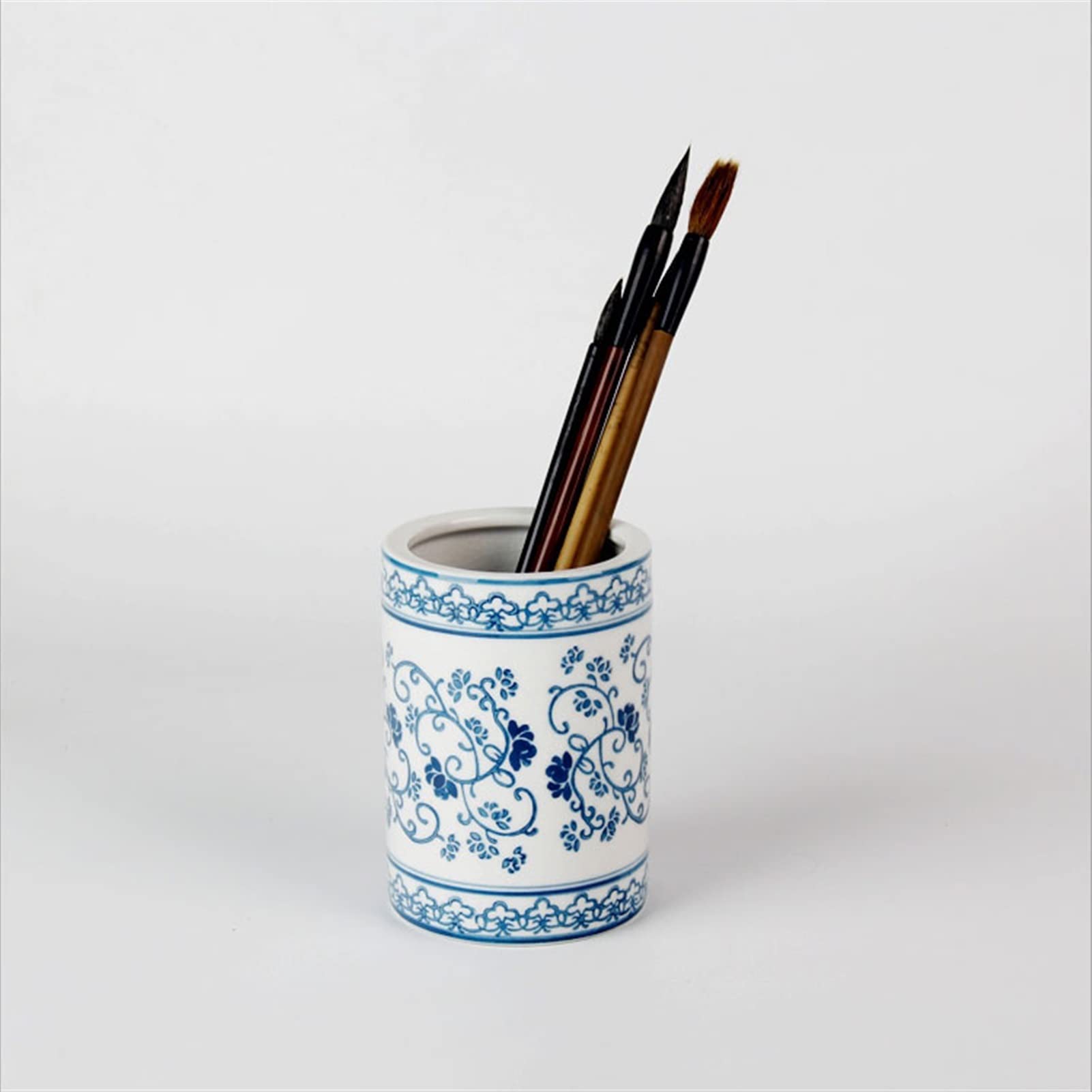 SISWIM Stifteköcher Stiftbecher Stifthalter Office Desktop Blau und Weiß Porzellan Bleistift Aufbewahrung Cup Book Wohnzimmerstudiendekor Pinsel Vorstellungsstifthalter Stifteköcher Schreibtisch