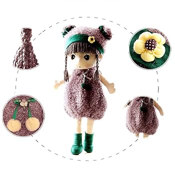 Ikasus Sweetheart Rag Doll With Hat & Skirt - Plush Soft Baby Girl Doll - Xmas/Birthday Gift