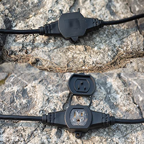 25Ft 14 Gauge 3 Prong Power Extension Cord,6 Socket Evenly-Spaced,Nema5-15P/Nema5-15R Male To Female Connector,Stage Back Lines Power Board,Holiday,Party And Christmas Decoration Extension Cable... #TOP4