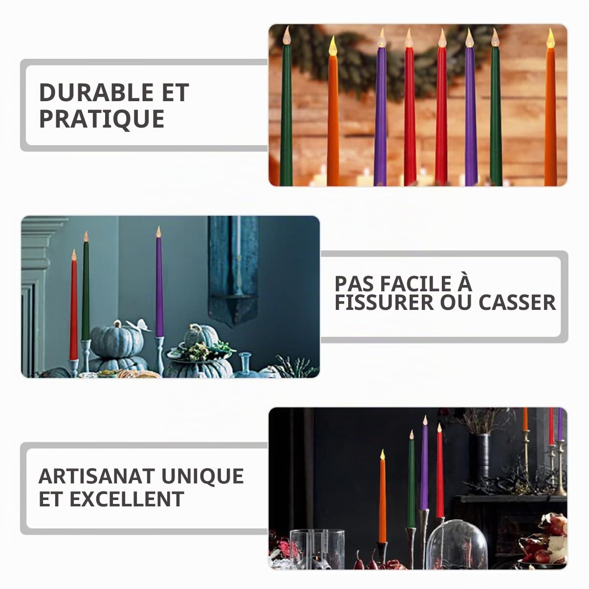 12 Pièces Bougies Effleurant Bougies Actionnées Lumières De Batterie De Noël Led Fête Sans Cône D'Église Pour Décor Bougie Anniversaire Sans Flamme Mariage Électrique Orange