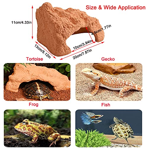 Flushbay Reptile & Amphibian Habitat Hideouts Cave House Natural Clay Large Reptile Hiding Terrarium Decorations For Bearded Dragon Lizards Geckos Leopard Chameleons Frogs Turtles Snakes #TOP6