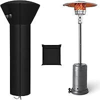 SIRUITON Patio Heater Covers with Zipper and Air Vent,Waterproof Outdoor Heater Cover, Dustproof,Wind-Resistant,UV-Resistant,Snow-Resistant,（89