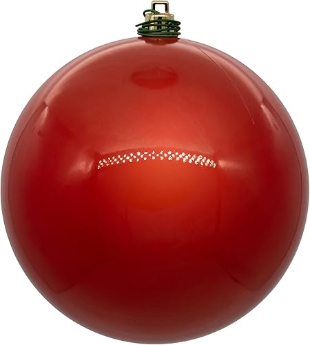 Miniatura 7 de Vickerman Adorno de bola mate esmeralda de 4 pulgadas, plástico inastillable resistente a los rayos UV, tapa perforada con alambre floral, juego de