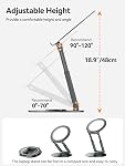 Anifrim Telescopic Laptop Stand with 360° Rotation, Adjustable Height & Tilt Swivel Laptop Riser, Ergonomic Standing Desk Converter for 10-17" MacBook Pro/Air, Dell, HP – Supports up to 22lbs (Gray)