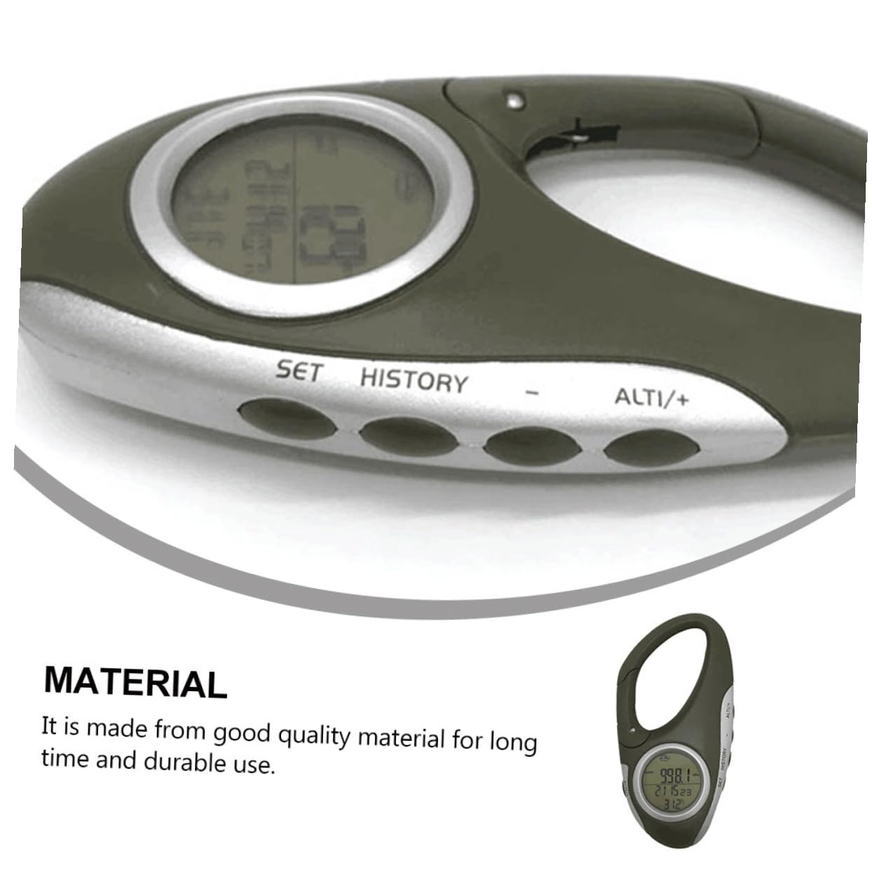 INOOMP altimètre Portable Berg Handheld altimètre randonnée Accessoires Altimètre de randonnée thermomètre Montagne altimètre portatif baromètre à Mousqueton Abdos